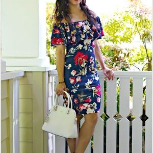 SheIn Off the Shoulder Floral Dress XS