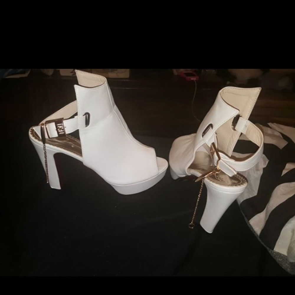White platform sandals