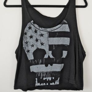 Black Skull Crop Top