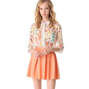 Boundary Vegan leather pleated skirt