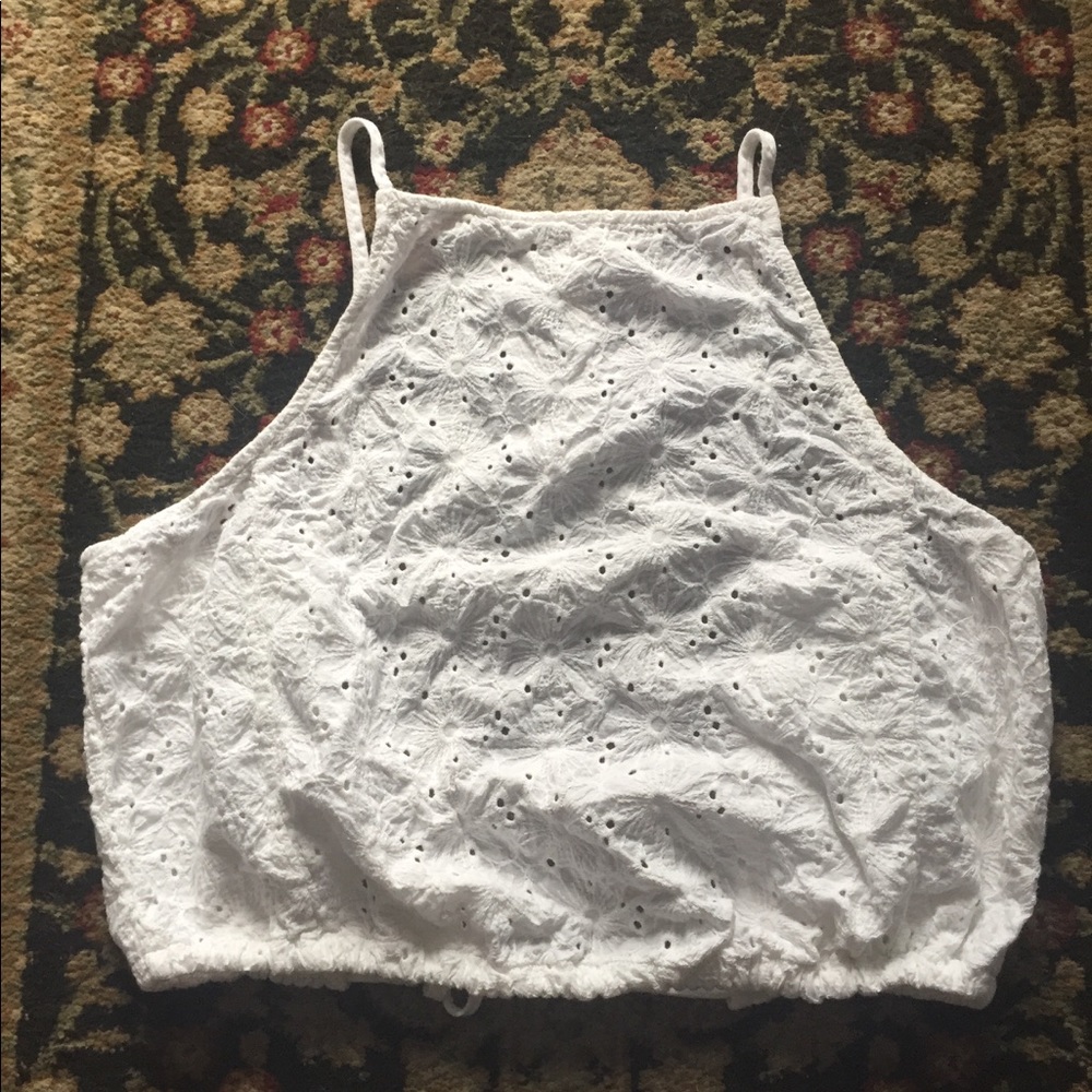 Brandy Melville White Crochet Top