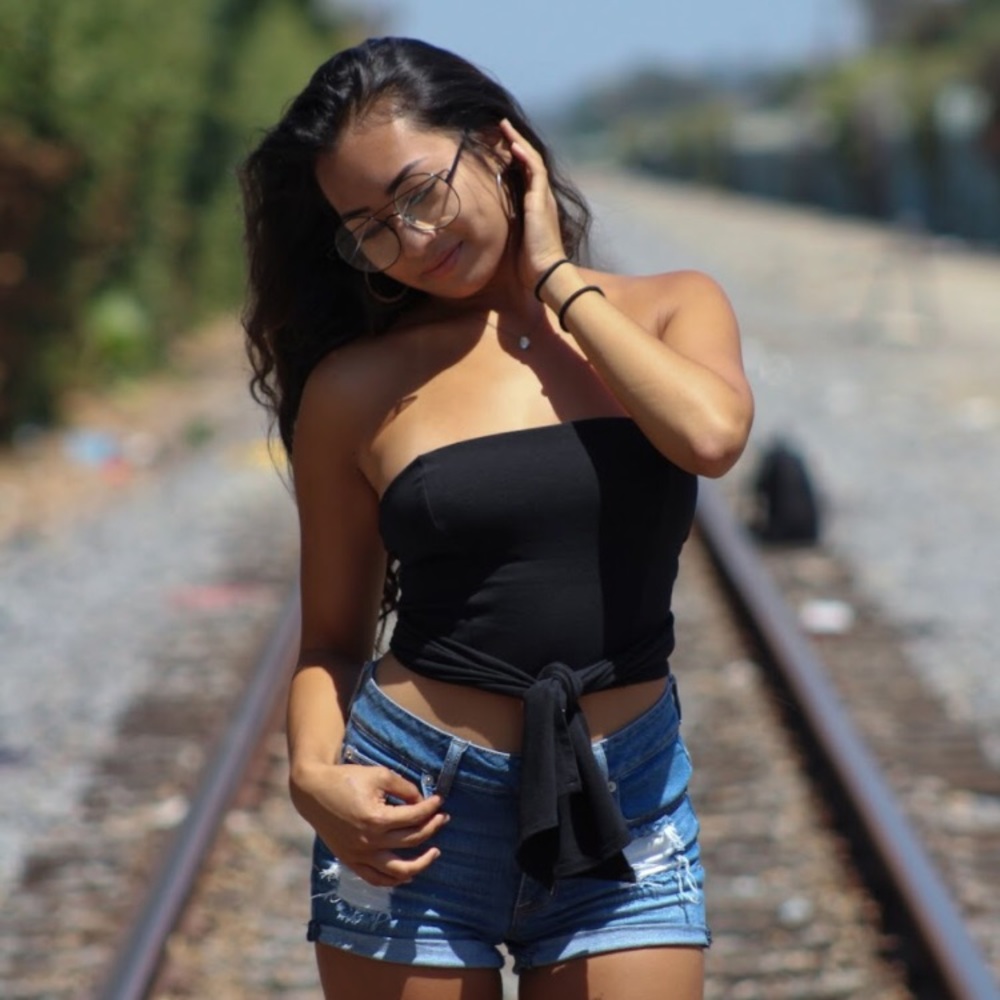Black tube top with tie