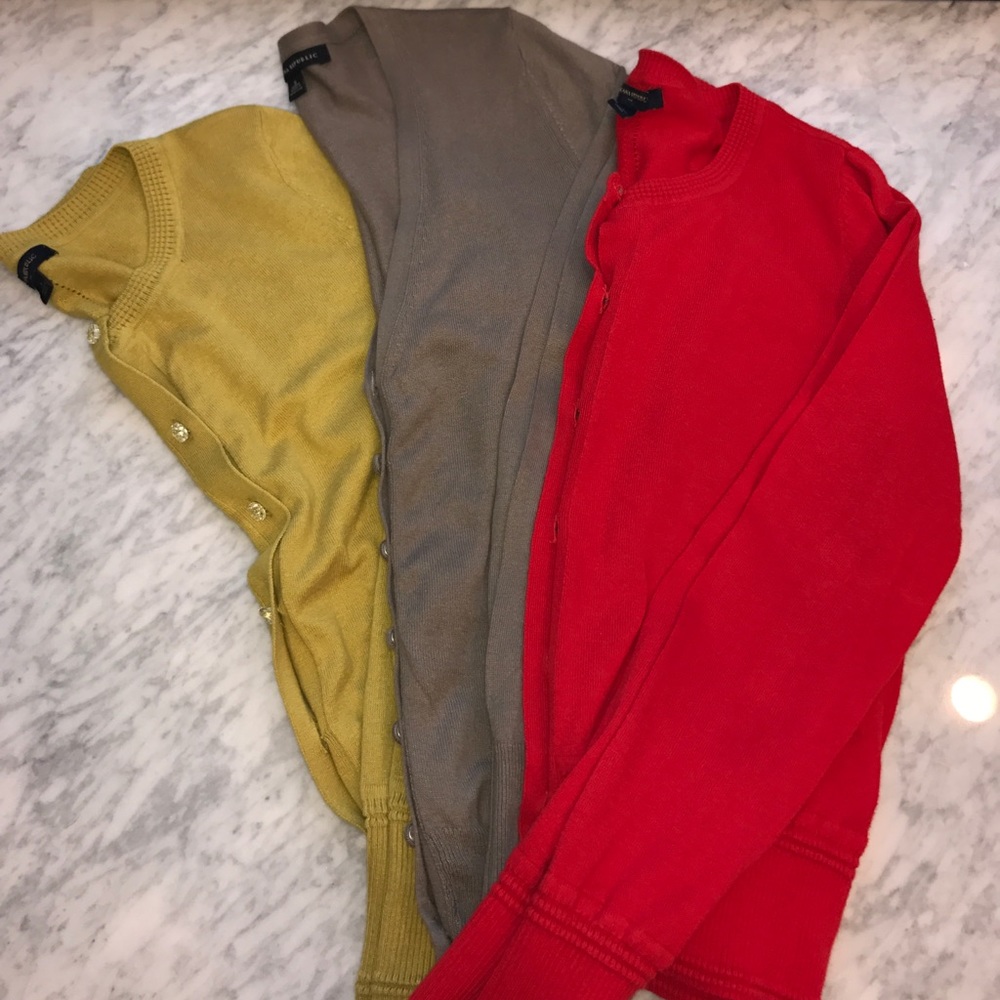 BANANA REPUBLIC cardigan trio bundle