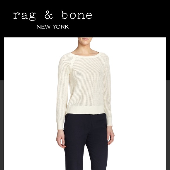 Rag & Bone Shelby Perforated Pullover Vanilla - Picture 4 of 7