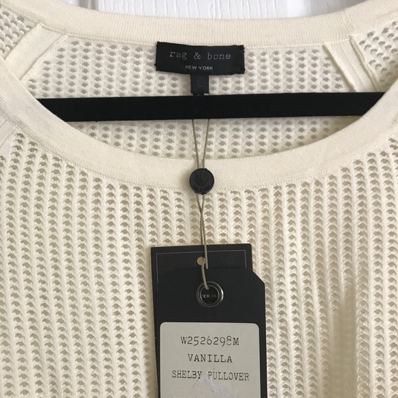 Rag & Bone Shelby Perforated Pullover Vanilla - Picture 7 of 7