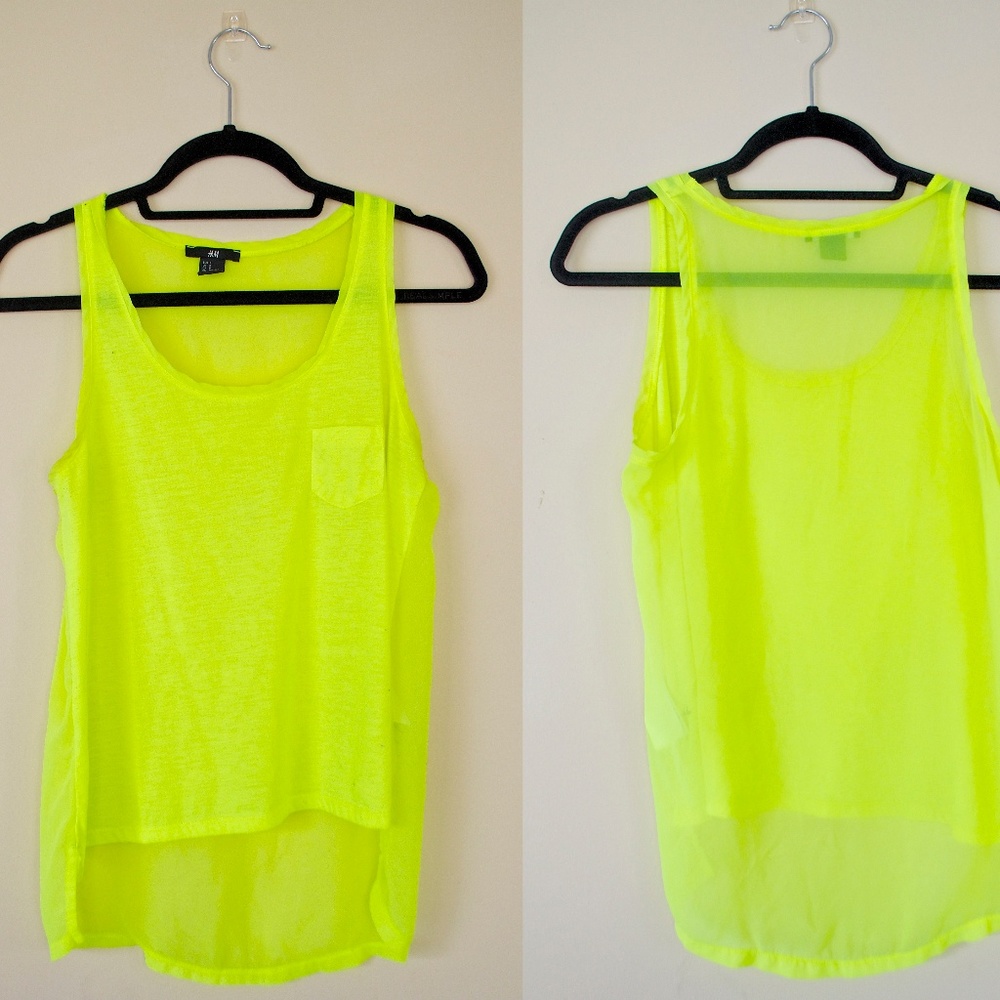 Neon Yellow Asymmetric Tank