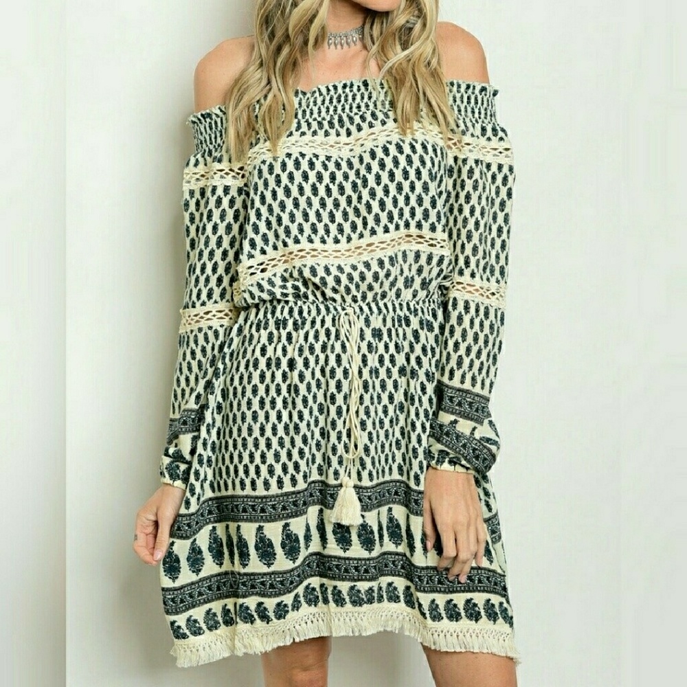 Printed off the Shoulder Dress