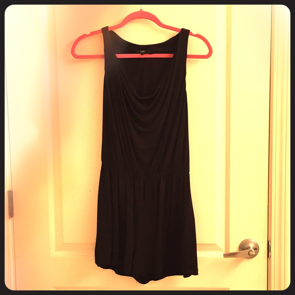 Tart Black Loose Scoop Neck Romper
