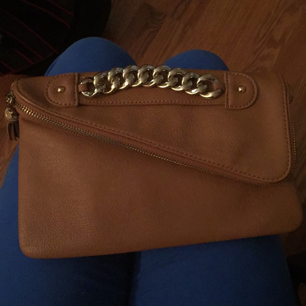 Camel/gold detail small handbag