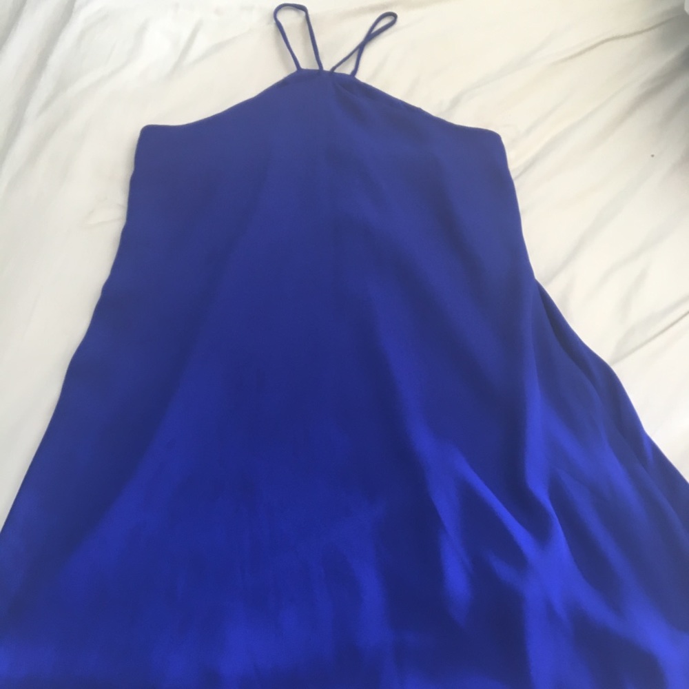 LUCY LOVE high neck royal blue mini dress
