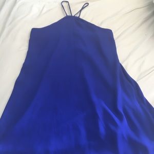 LUCY LOVE high neck royal blue mini dress