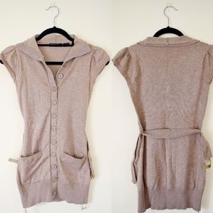 Button-down Sweater w/ Belt