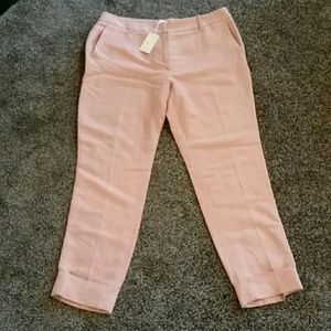 NWT Maje blush pink cuffed cropped pants 40/8