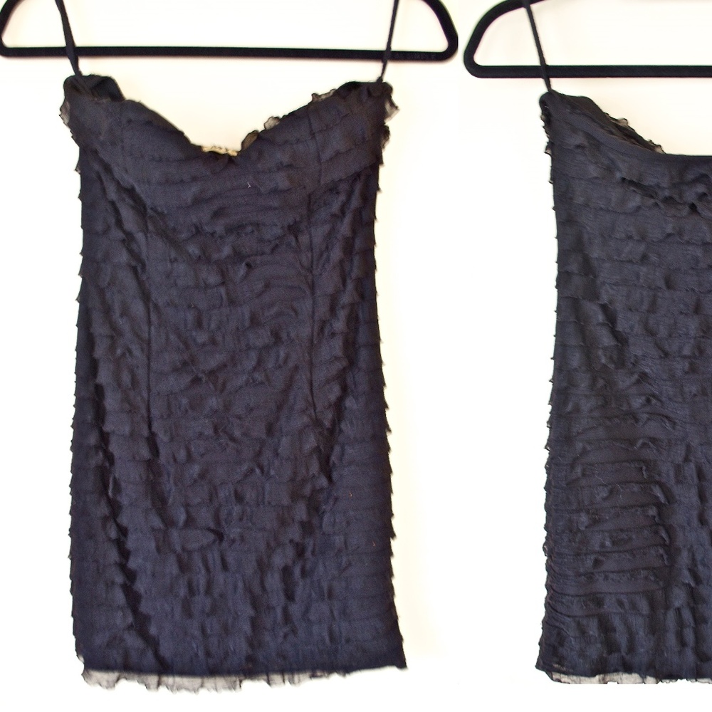 Black Ruffled Bodycon Dress - Picture 2 of 2