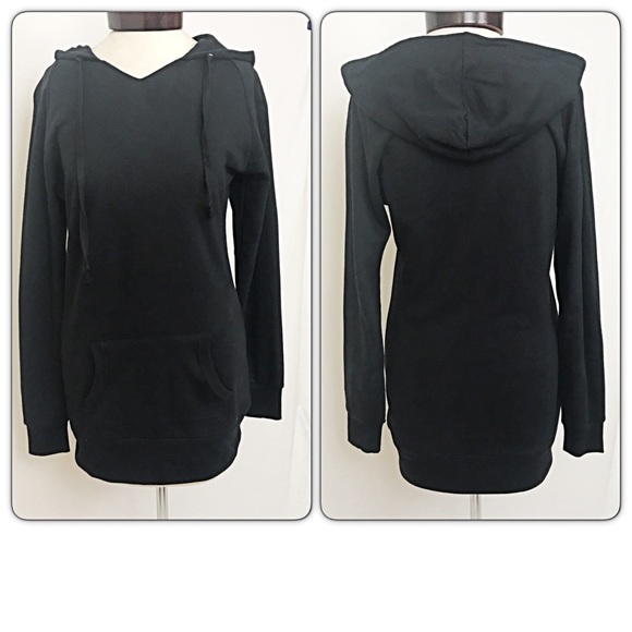 Extra Long Slimming Fleece Hoodie Tunic Small - Picture 3 of 4