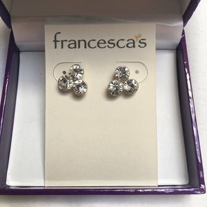 Francesca's Crystal Trio Earrings. Never worn.