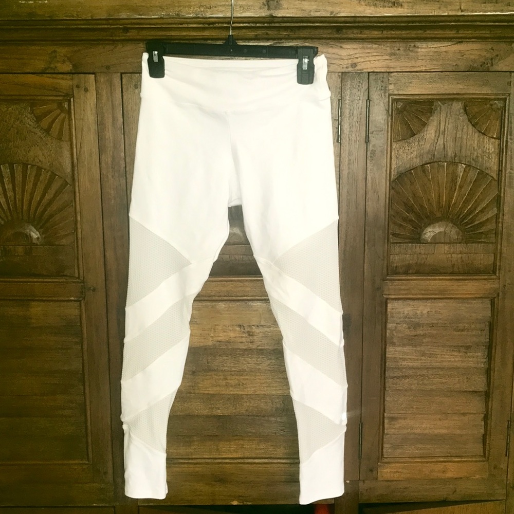 Jala , mid rise, mesh cutout, leggings, white