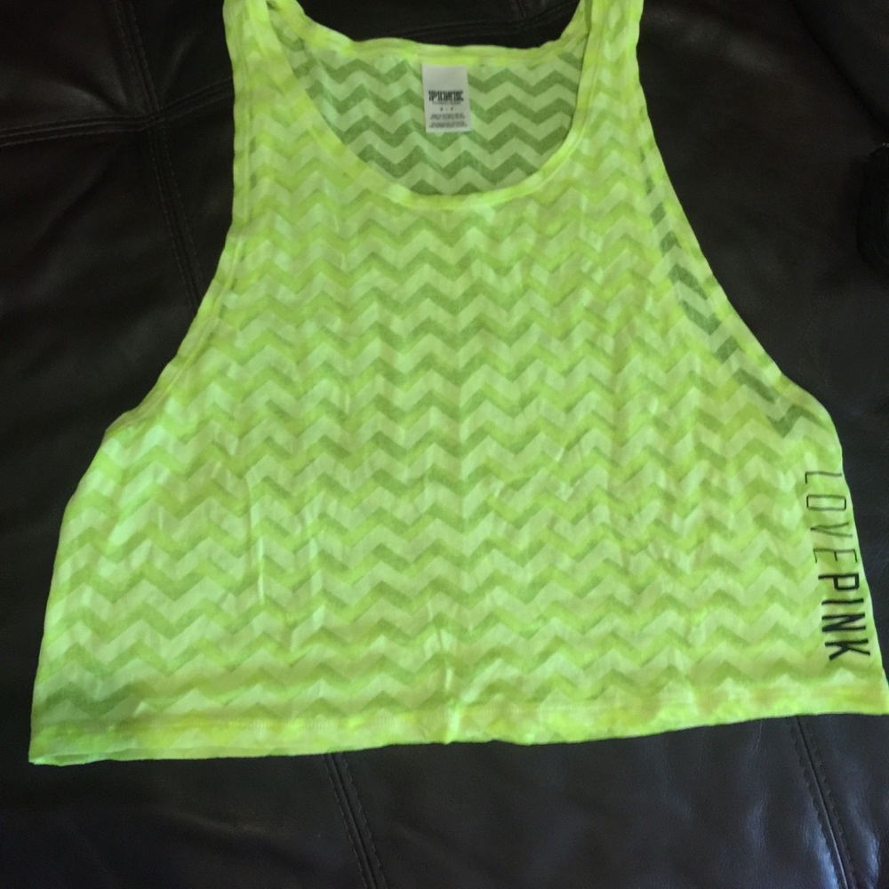 PINK neon yellow tank top