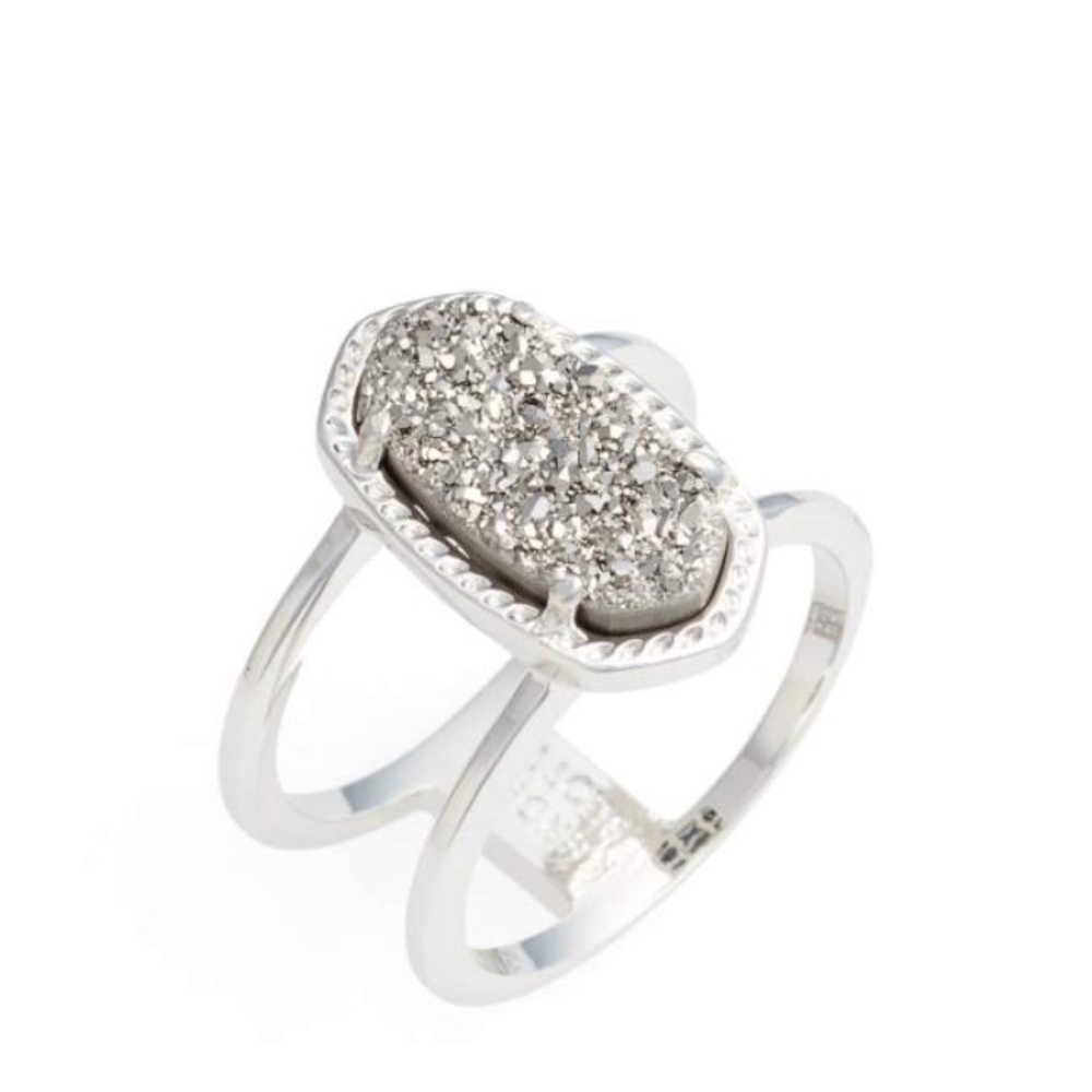 Kendra Scott platinum drusy ring
