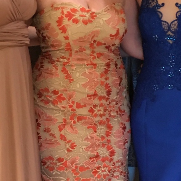 Beautiful Strapless Floral Prom Gown! - Picture 5 of 5