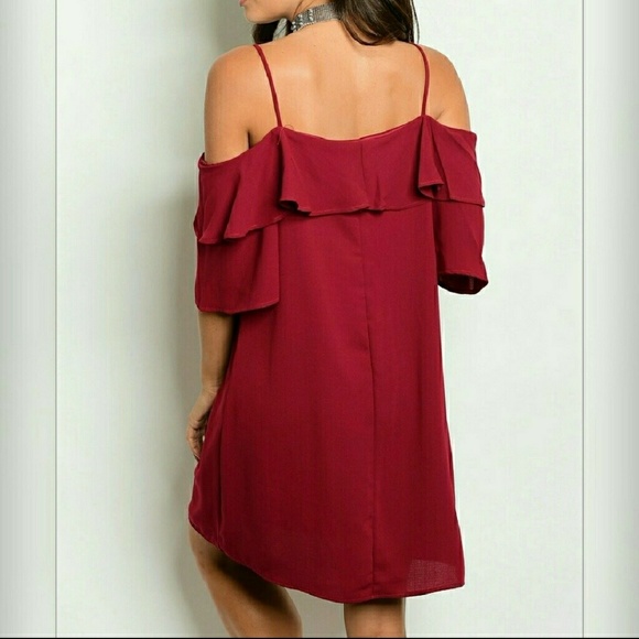 Ruffled Cold Shoulder Dress - Picture 2 of 2