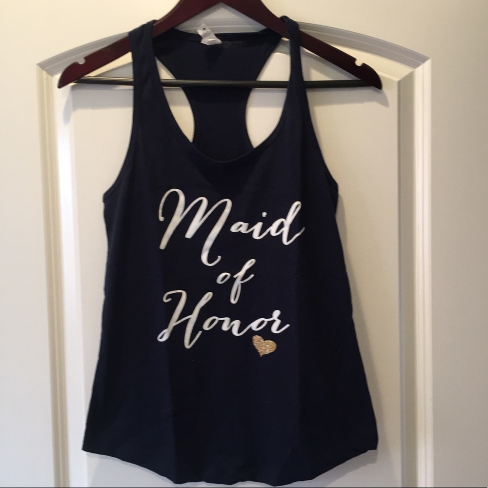 Maid of honor tank top. Bridal party wear.