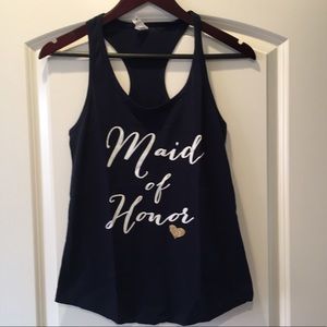 Maid of honor tank top. Bridal party wear.
