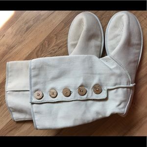 UGG Cream canvas button boot