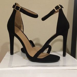 Suede strappy heel-WIDE FIT