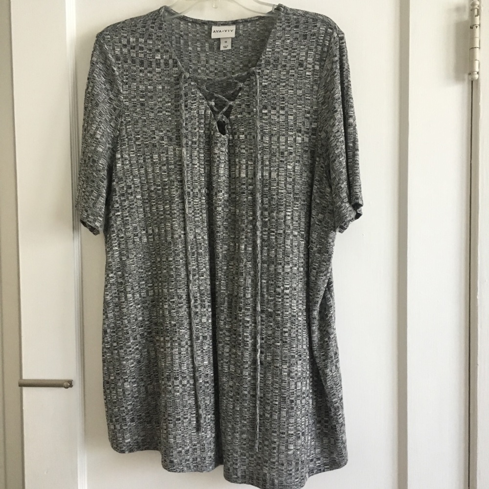 Ava & Viv Grey Ribber Top