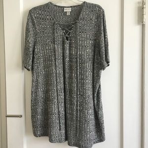 Ava & Viv Grey Ribber Top