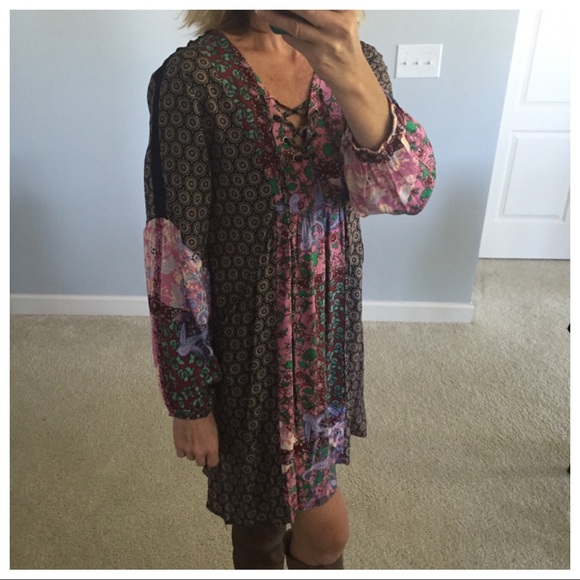 🌻1 SMALL🌻Black & Pink Print Dress - Picture 2 of 7