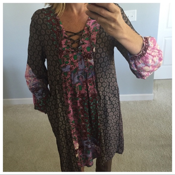 🌻1 SMALL🌻Black & Pink Print Dress - Picture 6 of 7