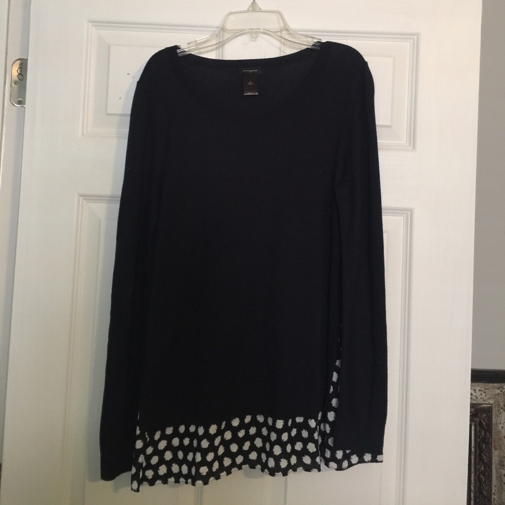 Ann Taylor polka dot sweater blouse