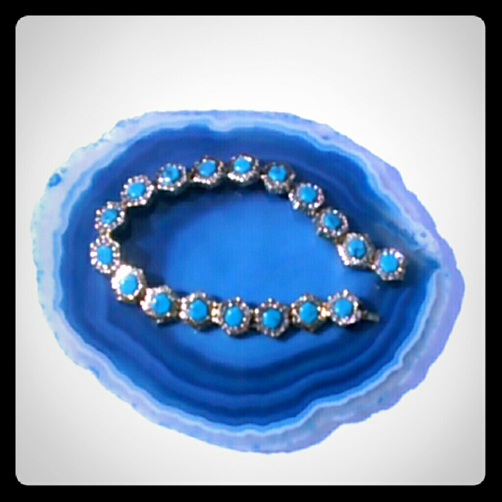 ❇House of Harlow1960❇ Turq-Hex Tennis Bracelet