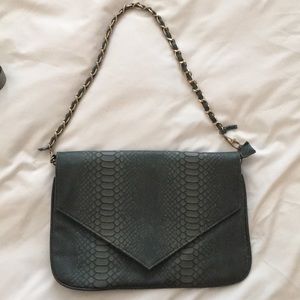 Soft teal snakeskin clutch/purse!