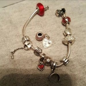 Pandora bracelet with charms