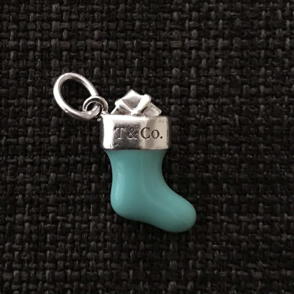 Stocking blue enamel charm