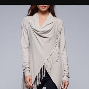 Fringe wrap sweater
