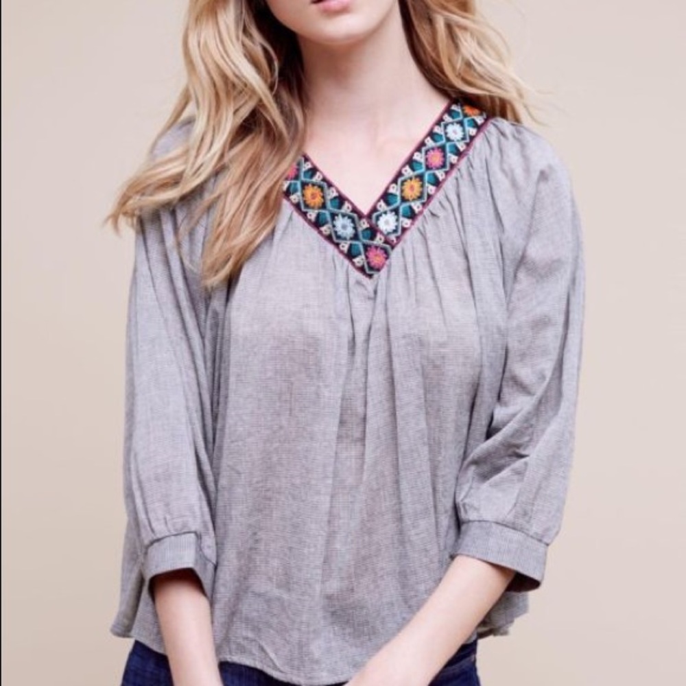 Eri & Ali Kaleidoscope Embroidered Swing Top Sz. M
