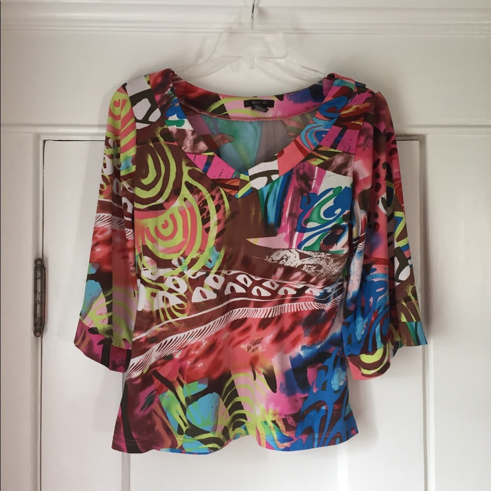 ⭐️3/$20 Zoe D size PS multicolor 3/4 top
