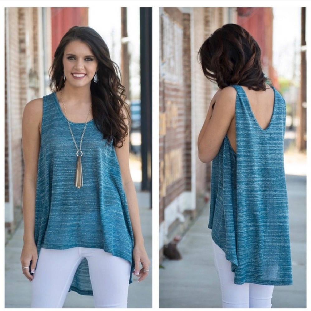 Sea Blue Cape Back Tunic