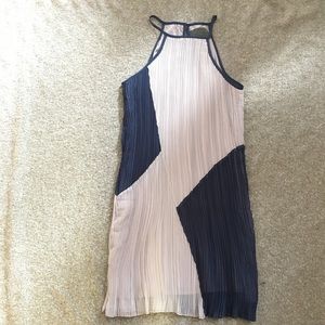 Anthropologie grey/ navy halter shift dress