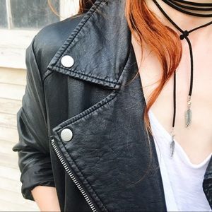 ⚡️Black Faux Leather Moto Jacket ⚡️