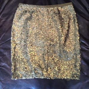 Broadway and Broome Gold sequin skirt