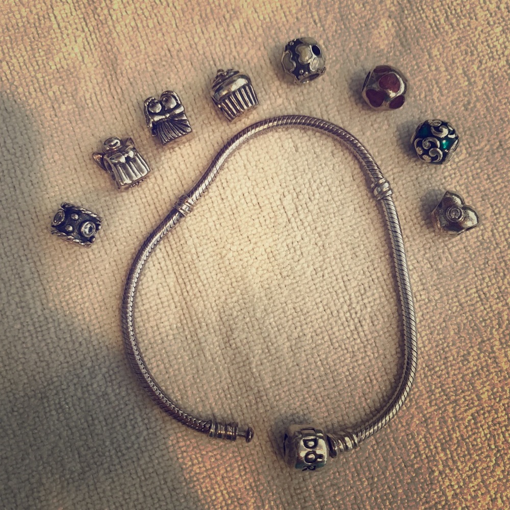 Pandora bracelet and charms
