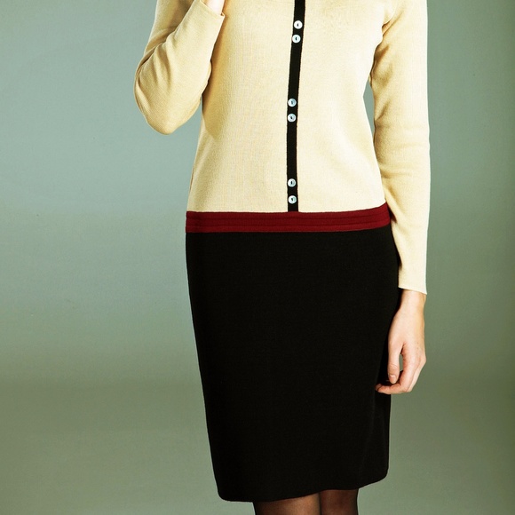WOOL JERSEY OFFICE DRESS MADE IN EUROPE - Picture 2 of 2