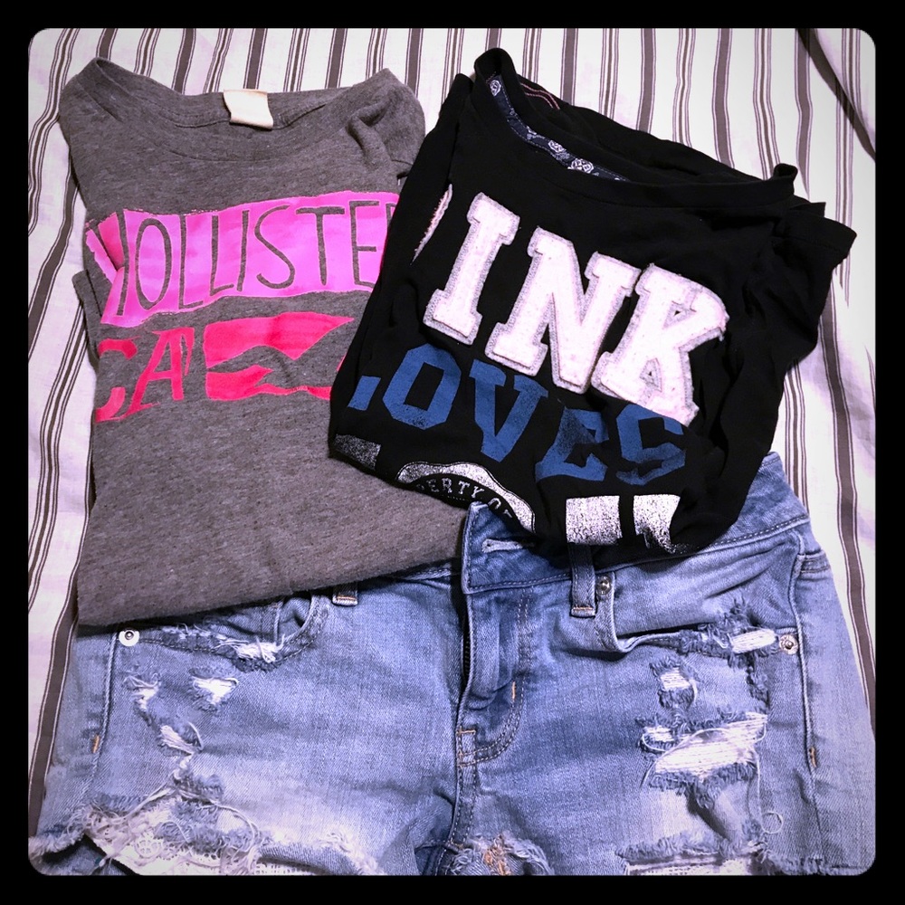 2 tees vs pink and hollister 🌸