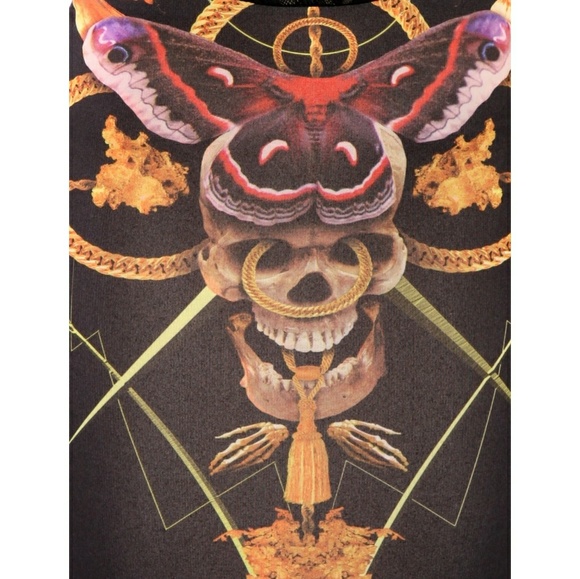 NWT Iron fist Mayan temple skull pencil skirt butterfly chain black stretch - Picture 6 of 6