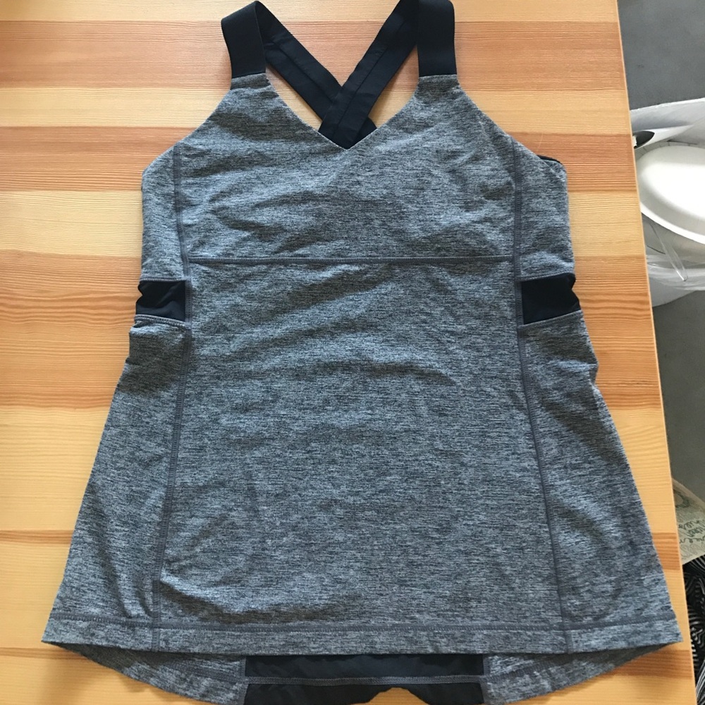 Lululemon Gray Push You Limits Crossback Tank
